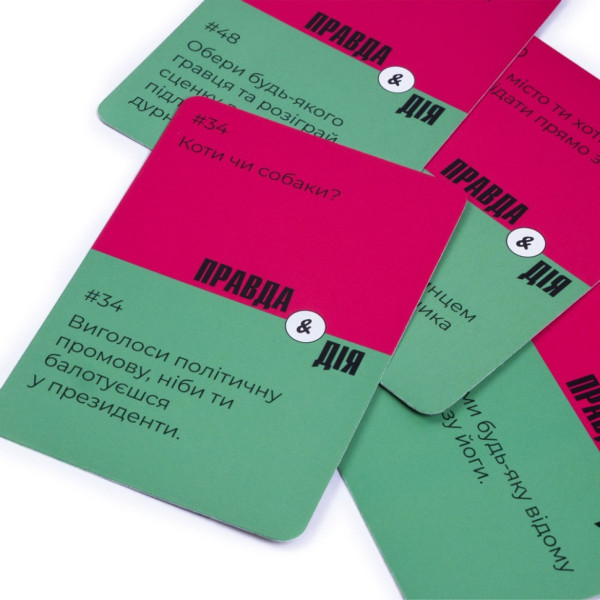 Карткова гра "Правда або дія" VT5903-02, 50 карток, гральний кубик (VT5903-02)