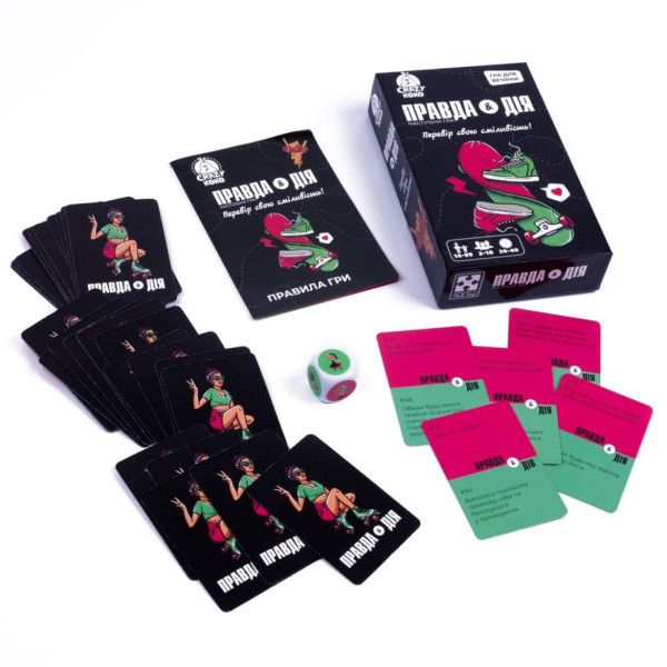 Карткова гра "Правда або дія" VT5903-02, 50 карток, гральний кубик (VT5903-02)