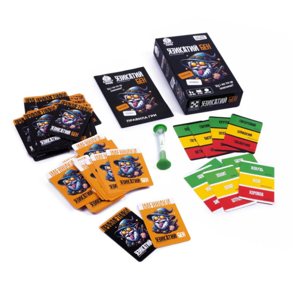 Карткова гра "Язикатий Бен" VT5903-04, 100 карток, пісочний годинник (VT5903-04)