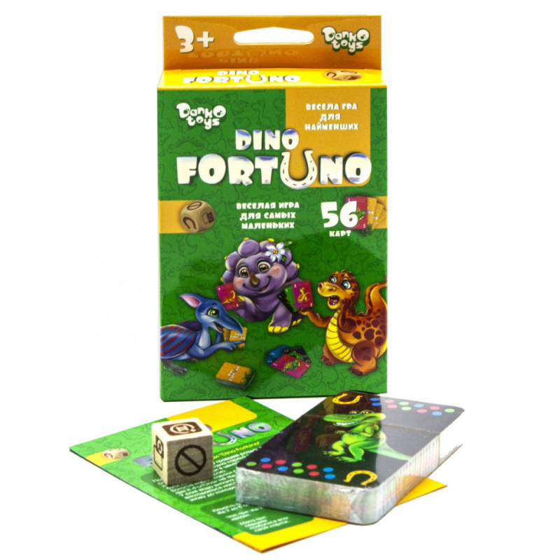 Дитяча розвиваюча настільна гра "Dino Fortuno" UF-05-01, 56 карток