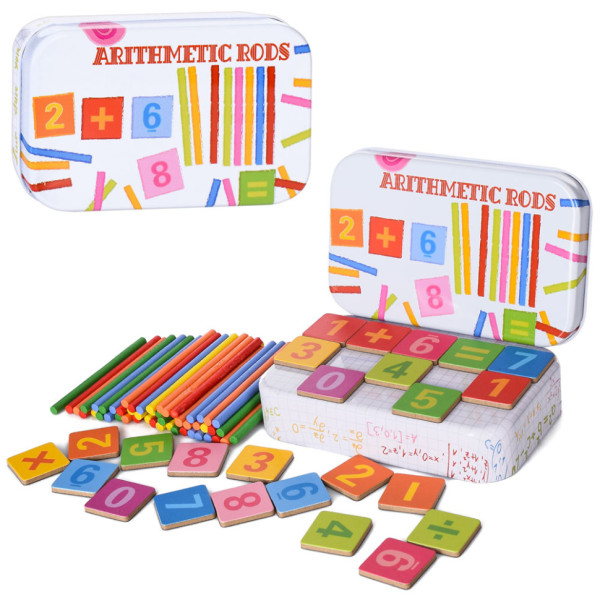 Дерев'яна іграшка Набір першокласника MD 1887 цифри, знаки, числові палички (MD 1887)