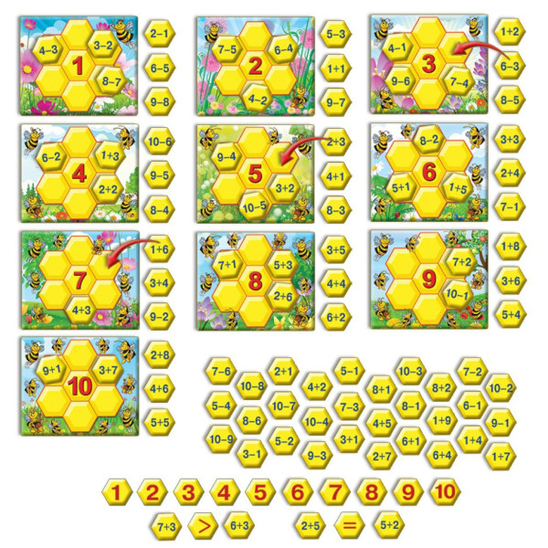 Дитяча настільна гра "Вчимося рахувати з бджілками" 82586 укр. мовою (82586)
