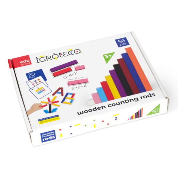 Навчальний набір "Палички для рахунку Кюїзенера" Igroteco 900385, 56 деталей (900385)