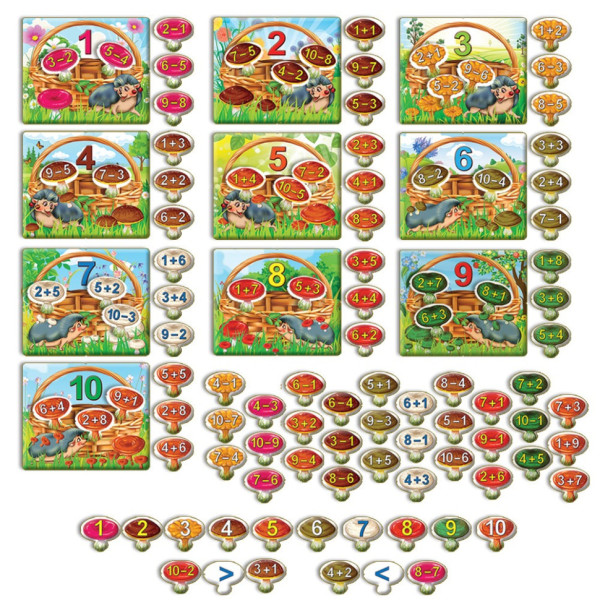 Дитяча настільна гра "Вчимося рахувати. Збери грибочки" 82630 укр. мовою (82630)