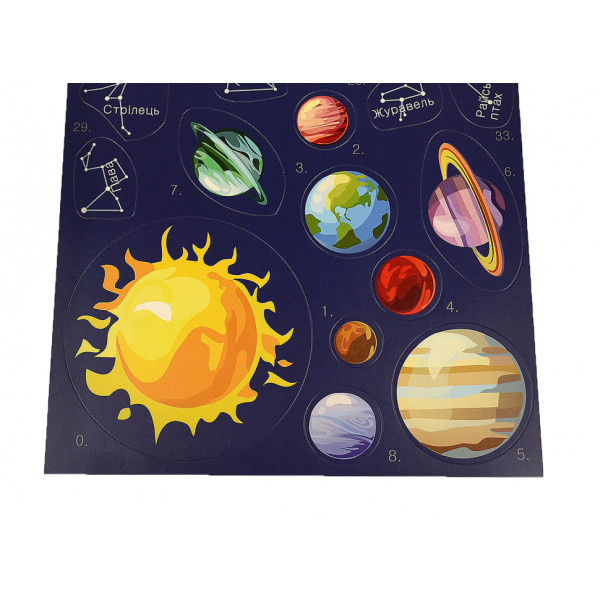 Гра з багаторазовими наклейками "Карта зоряного неба" KP-007 укр. мовою (KP-007)