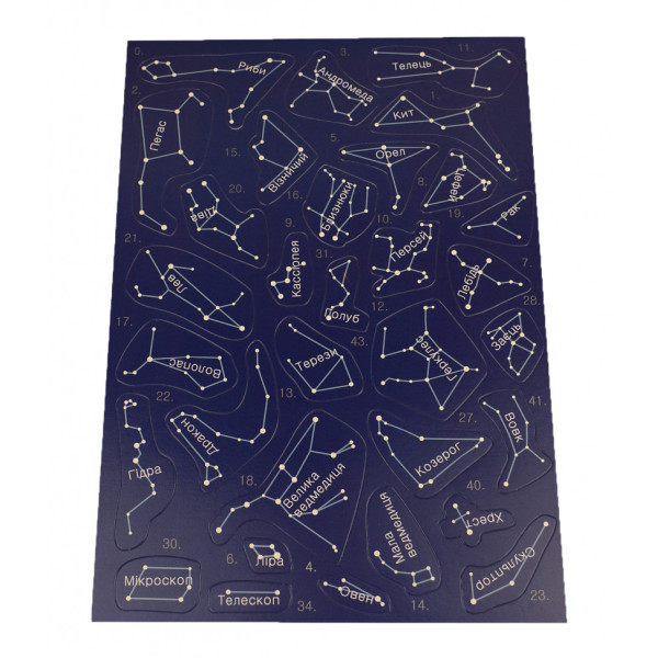 Гра з багаторазовими наклейками "Карта зоряного неба" KP-007 укр. мовою (KP-007)