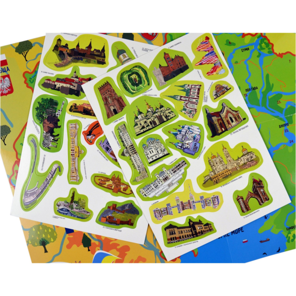 Плакат "Карта України" з наліпками (КП-001) KP-001 (KP-001(КП-001))