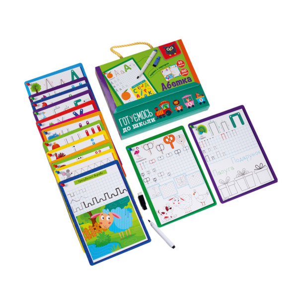 Картки з маркером "Готуємось до школи: Абетка" VT5010-21 Укр (VT5010-21)