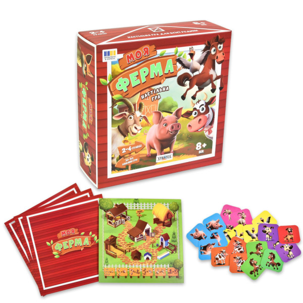 Настольная игра "Моя ферма" 30435 игровое поле, фишки с животными (30435)
