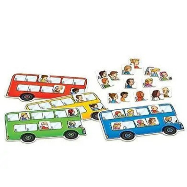 Дитяча Настільна гра "Fun bus stop" ME-175, 4 автобуса і картки пасажирів (ME-175)