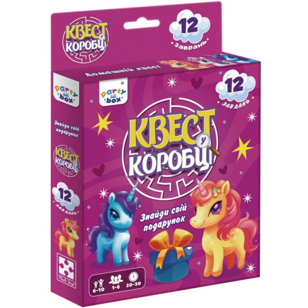 Настільна гра "Квест у коробці Єдиноріжки" VT5902-01 інструкція 12 карток з завданнями (VT5902-01)