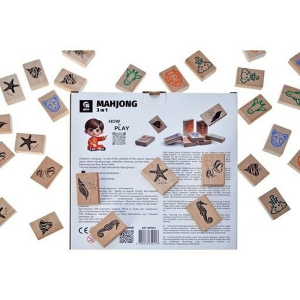 Дерев'яна дитяча гра "Дитячий маджонг" QB700-007, 49 деталей  (QB700-007)