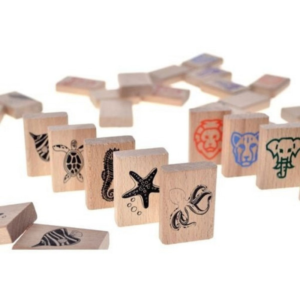 Дерев'яна дитяча гра "Дитячий маджонг" QB700-007, 49 деталей  (QB700-007)