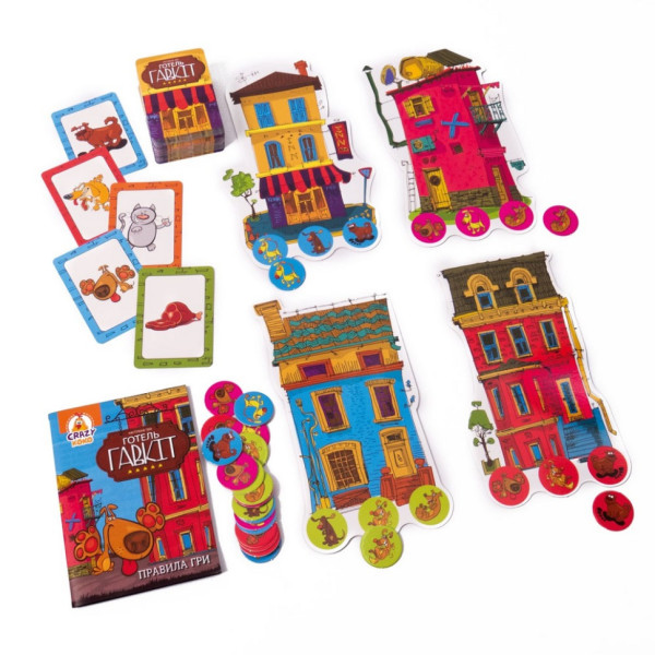 Дитяча настільна гра Готель "Гавкіт" VT8055-43, 4 готелі 24 жетони собак (VT8055-43)