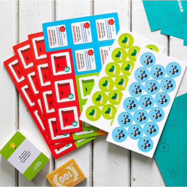 Настольная игра "Бизнес-лестница" РЛ902037У кубик, 5 фишек игроков, (РЛ902037У)
