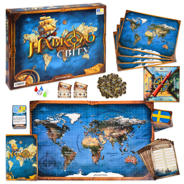 Настольная игра "Вокруг света" 30110 рулетка, призовые жетоны 75 штук(30110)