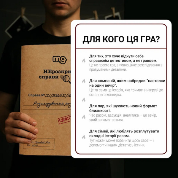 Настольная игра "Нераскрытые дела №3" 0036MG, более 50 документов следствия(0036MG)