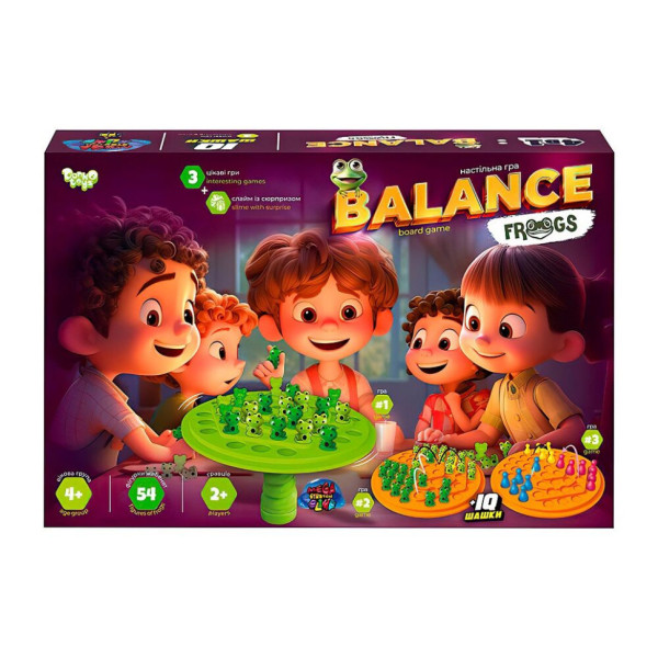 Розвиваюча настільна гра "Balance Frogs" Danko Toys BalF-01 зі слаймом (BalF-01)