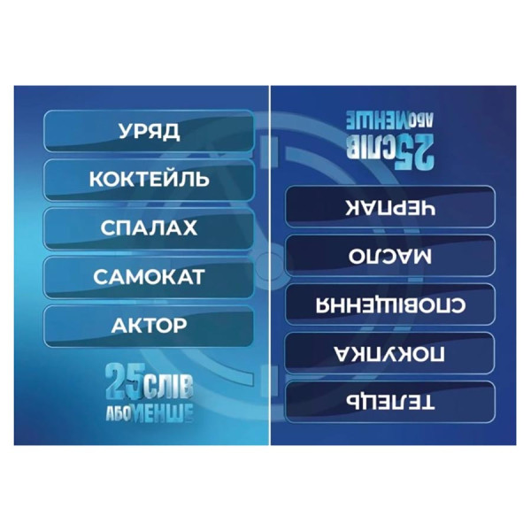 Настольная игра "25 слов или меньше" 290100, 300 карточек(290100)