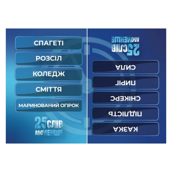 Настільна гра "25 слів або менше" 290100, 300 карток (290100)