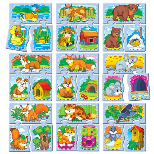 Дитяча розвиваюча настільна гра-квест "Тварини" 84443, 8 ігор в наборі (84443)