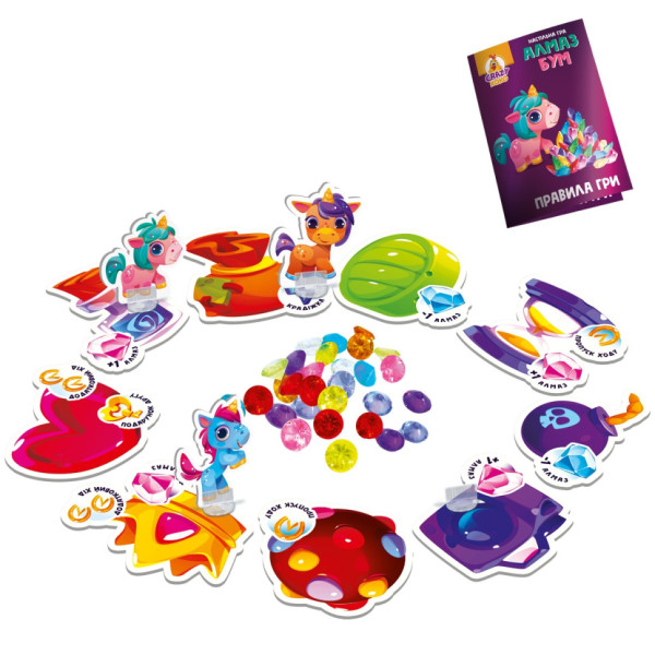 Игра настольная развлекательная "Алмаз бум" Единорожка VT8055-31, 2-4 игрока (VT8055-31)
