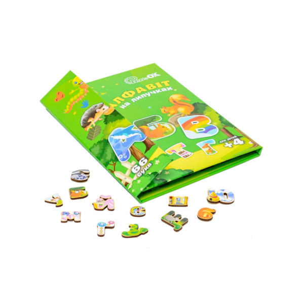 Розвиваючий дитячий "Алфавіт на липучках" Puz-26919, 66 букв  (Puz-26919)