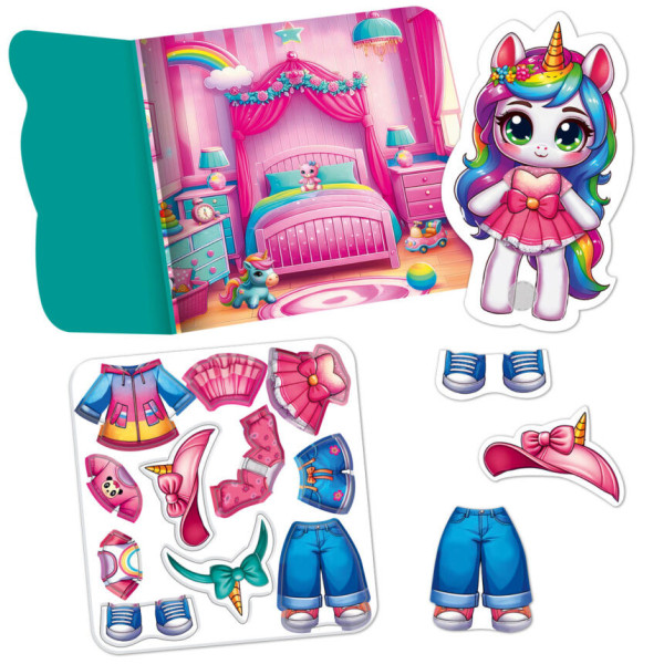 Гра розвиваюча з липучками "Єдиноріжка" VT1320-01, 11 елементів одягу (VT1320-01)