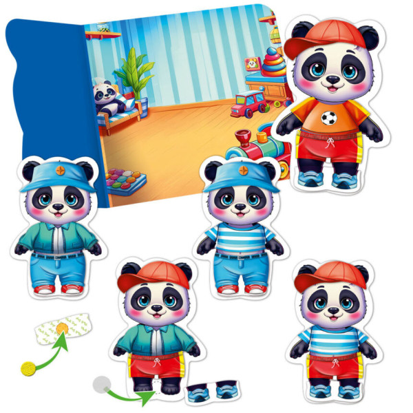 Гра розвиваюча з липучками "Панда" VT1320-06, 8 елементів одягу (VT1320-06)