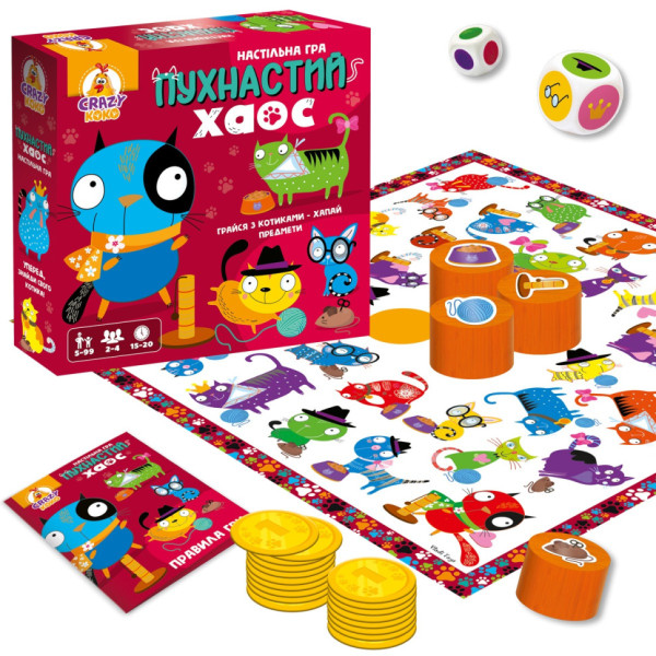 Гра настільна розважальна "Пухнастий хаос" VT8055-32, 2-4 ігрока (VT8055-32)