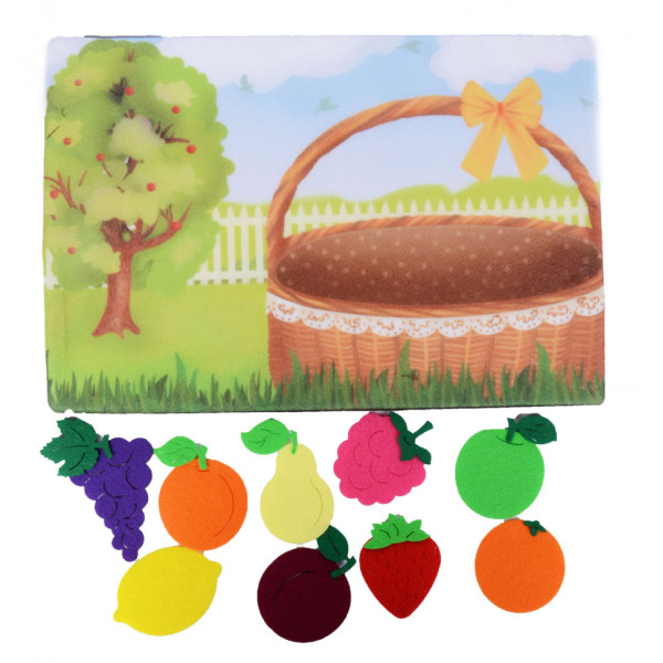 Детская развивающая игра с фетра "Фрукты" PF-005 на липучках