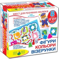 Дитяча настільна гра-квест "Фігури, кольори" 84429, 8 варіантів ігор