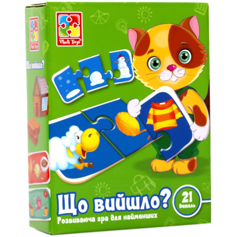 Дитяча розвиваюча гра-пазл "Що вийшло?" VT1804-27, 20 деталей