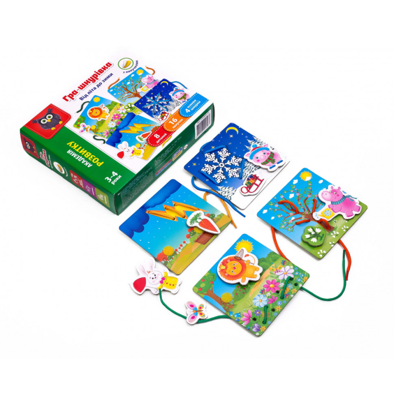 Игра-шнуровка с липучками "От лета до зимы" VT5303-13 (укр)