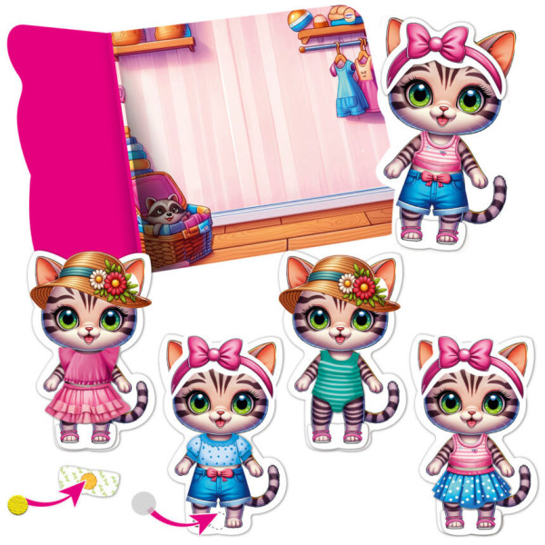 Игра развивающая с липучками "Котенок" VT1320-03, 10 элементов одежды (VT1320-03)
