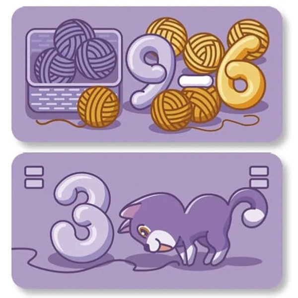 Настільна навчальна гра Муркітливе віднімання 360081, 63 картки (360081)