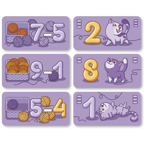 Настільна навчальна гра Муркітливе віднімання 360081, 63 картки (360081)
