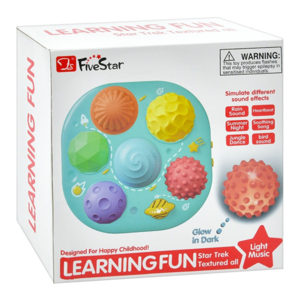 Детская Развивающая "Текстурные Мячики" 35179M 6 штук, музыка, свет (35179M)
