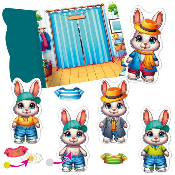 Игра развивающая с липучками "Зайка" VT1320-04, 10 элементов одежды (VT1320-04)
