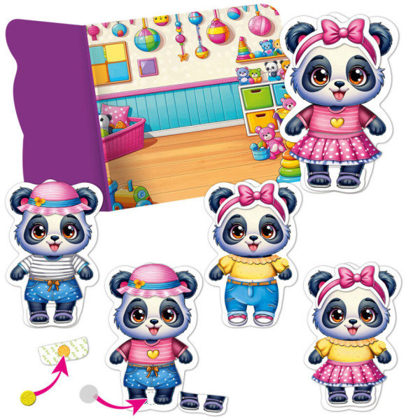 Игра развивающая с липучками "Пандочка" VT1320-05, 9 элементов одежды (VT1320-05)
