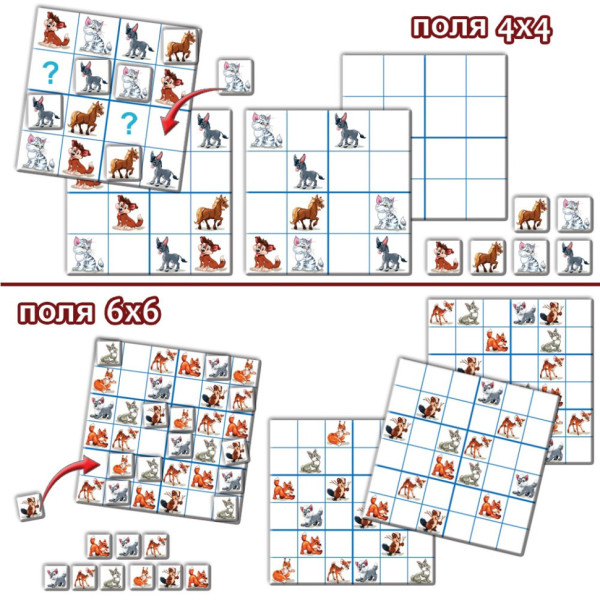Дитяча гра "Логічні ряди. Тварини. Судоку" 82715 від 3х років (82715)