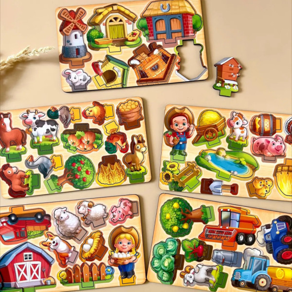 Настільна розвиваюча гра "Панорама: ферма" Ubumblebees (ПСФ130) PSF130 з картками (PSF130)