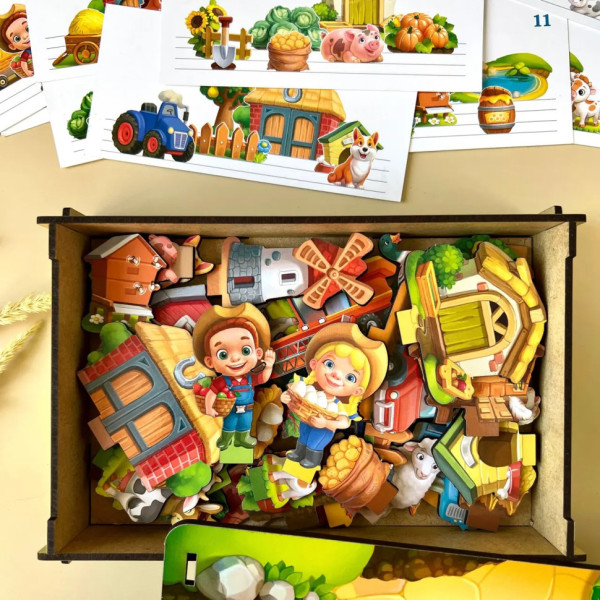 Настільна розвиваюча гра "Панорама: ферма" Ubumblebees (ПСФ130) PSF130 з картками (PSF130)