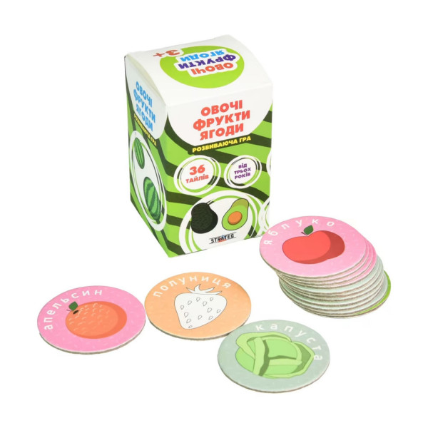 Розвивальна настільна гра «Овочі, фрукти, ягоди» 30772, 36 карток (30772)