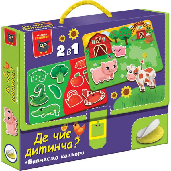 Дитяча розвиваюча іграшка "Де чиє дитинча? Вивчаємо кольори" VT1310-05 з липучками (VT1310-05)