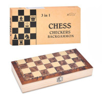 Набор настольных игр "Шахматы, шашки и нарды" 3 в 1 FG240502032L деревянные (FG240502032L)

