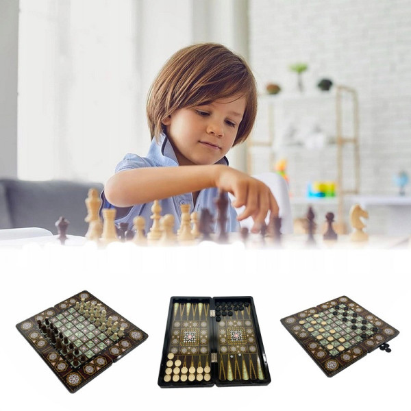 Набір настільних ігор "Шахи 3 в 1" Set3 NE-SP-SET-14 нарди, шашки, 40х40 см (NE-SP-SET-14)