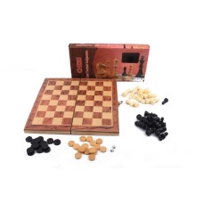 Дерев'яні Шахи S3031 з шашками і нардами