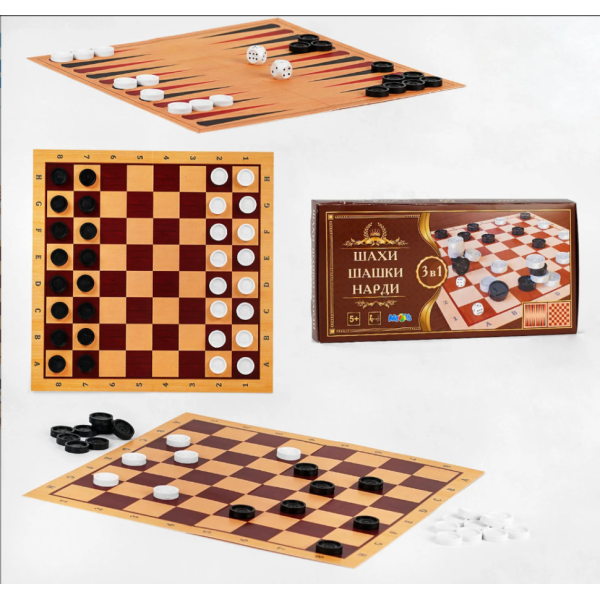 Настільна гра шахи, шашки, нарди S0003, 3в1 (S0003)
