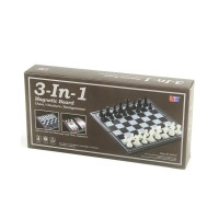 Набор настольных игр "Магнитные шахматы 3 в 1" 48812 нарды, шашки 32х32 см (48812)

